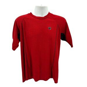 Vintage Pearl Izumi Mens Medium Cycling Shirt Red Crew Neck Activewear T-Shirt